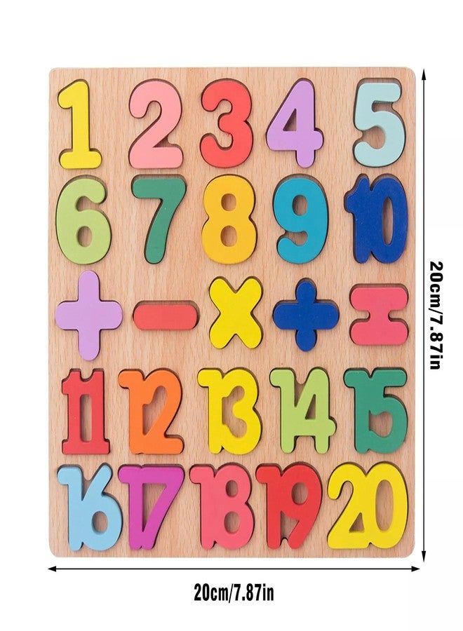 AUTHFORT Wooden Alphabet Puzzles Numbers Count Board Blocks 3 Sets Game, Colorful ABC Lower Letters/Numbers/Shapes for Kids Toddlers Preschool Early Learning Educational Toys (Number) - Image 3